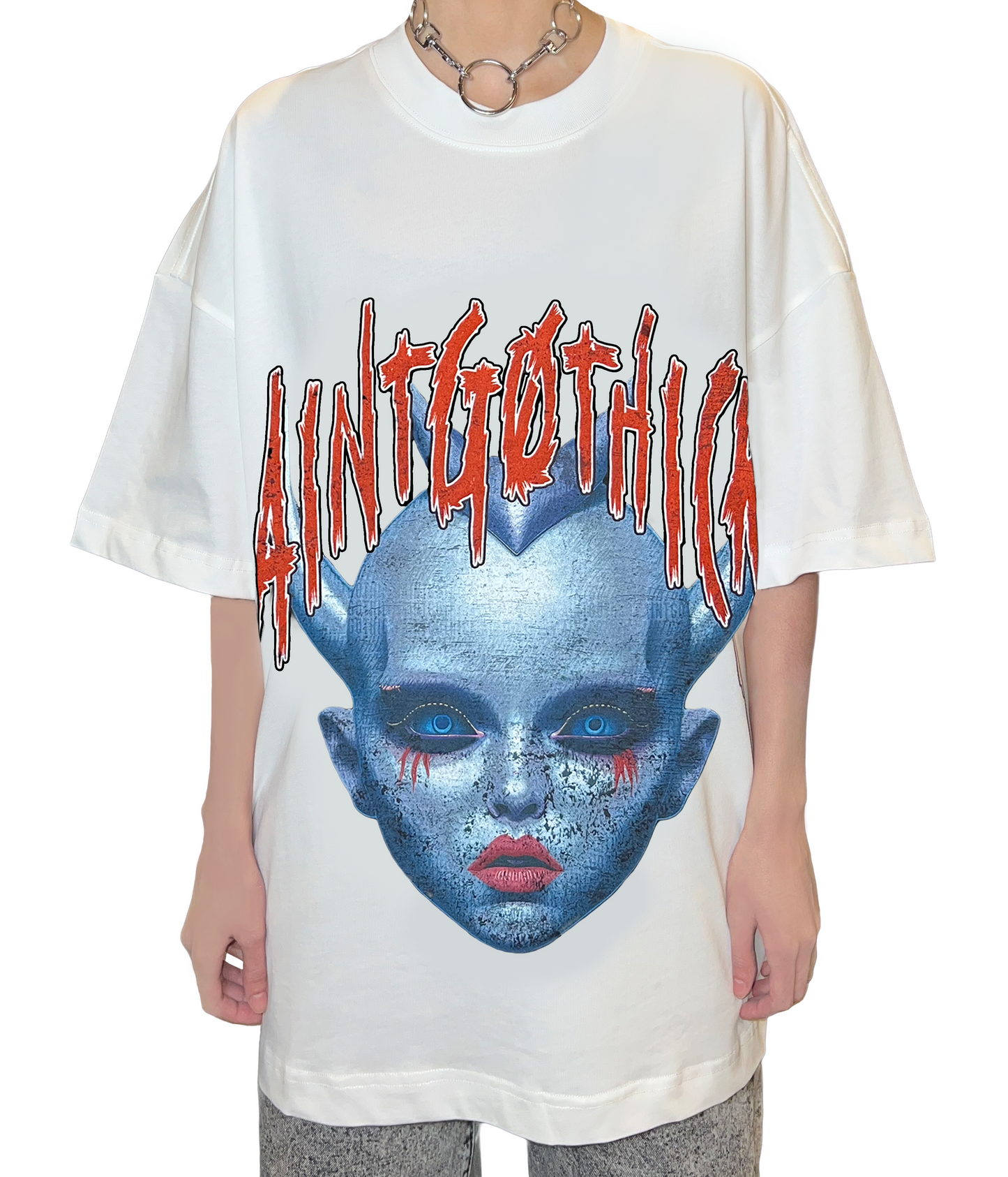 Oversized 001 AR T shirt White